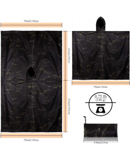 Пончо Black Multicam